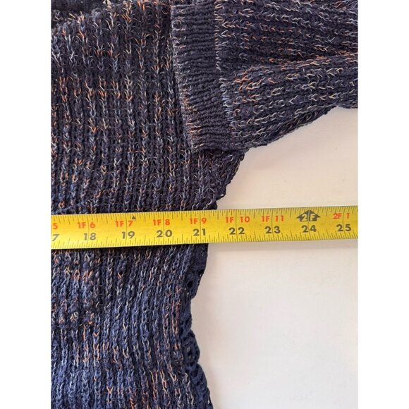Free People Sweet Jane Crochet Back Knit Sweater Women Navy Blue Size Medium - Picture 6 of 12